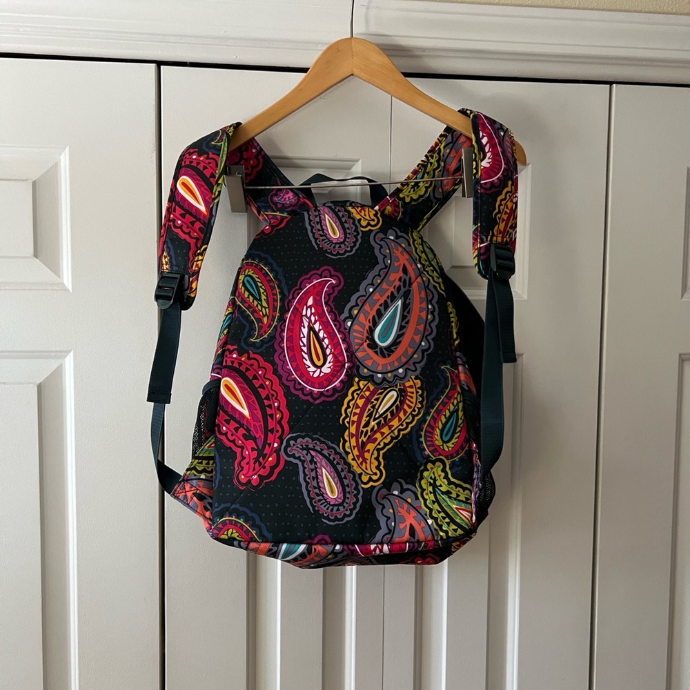 Vera Bradley Black Multicolor Paisley Backpack - Picture 6 of 6